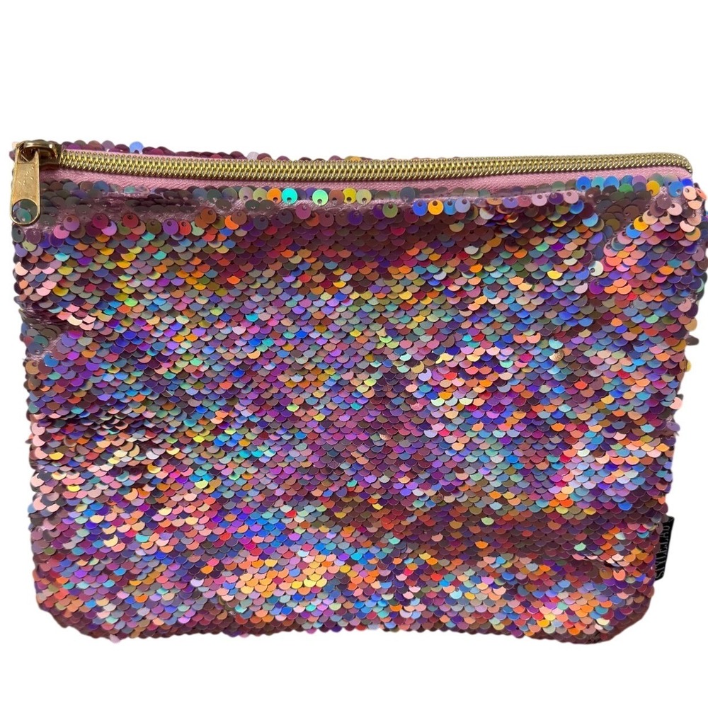 Fashion Angels Style Lab Holographic Flip Sequin Cosmetic Bag Pouch Pink